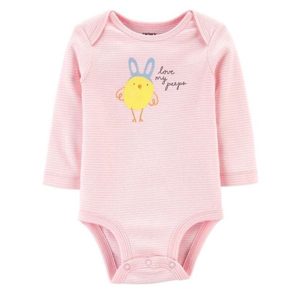 CARTER’S BABY 6M Easter Chick Bodysuit -“ LOVE MY PEEPS” - Picture 6 of 7